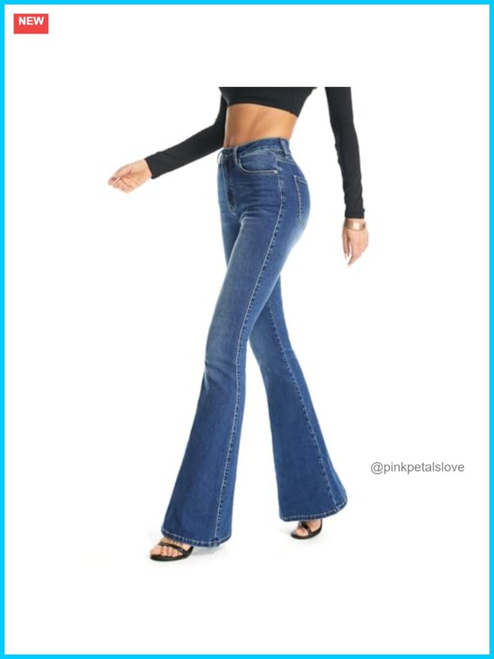 High Rise Bootcut Stretch Denim Jeans Curvy Fit 5-Pocket